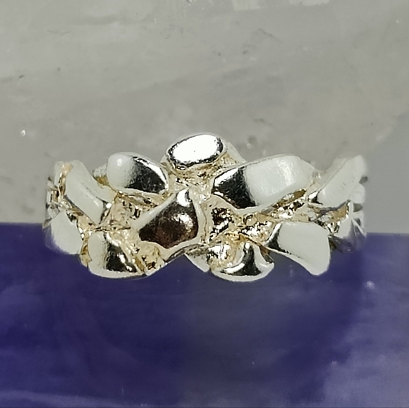 4 Band Nugget puzzle ring - .925 Silver Men or Women - Picture 3 of 6